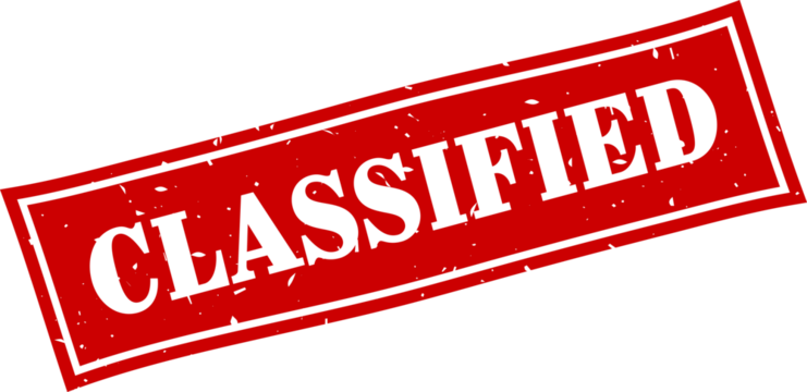 Classified square grunge rubber stamp