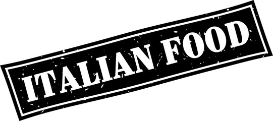 Italian food square grunge rubber stamp