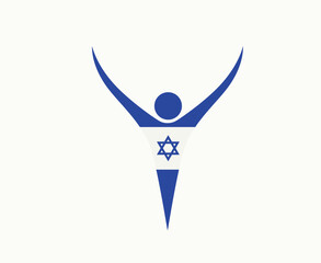 Fototapeta na wymiar Israel Symbol Flag Middle East country Emblem Abstract Vector illustration Design
