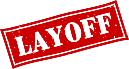 Layoff square grunge rubber stamp