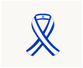 Israel Ribbon Flag Emblem Middle East country Icon Vector Illustration Abstract Design Element