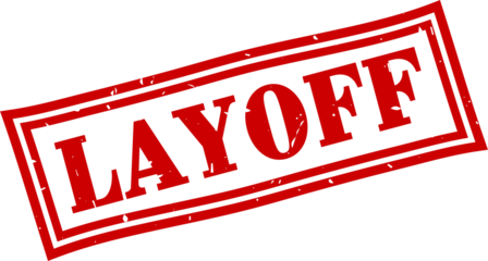 Layoff square grunge rubber stamp