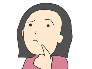 疑問を抱く主婦のイラスト