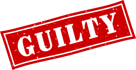 Guilty square grunge rubber stamp