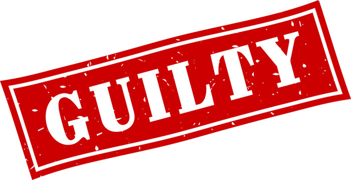 Guilty square grunge rubber stamp