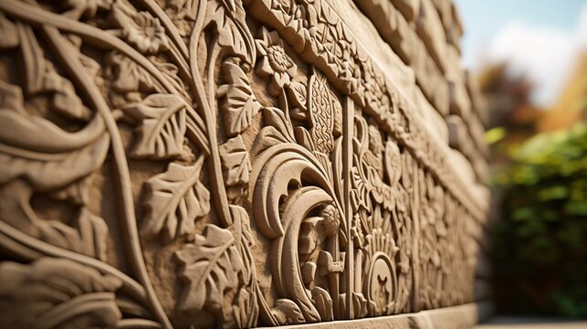 a carving in a stone wall
