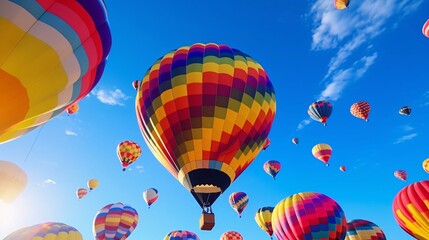 Fototapeta premium a group of hot air balloons in the sky