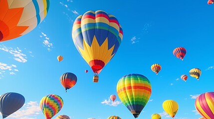Fototapeta premium a group of hot air balloons in the sky