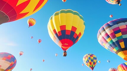 Obraz premium a group of hot air balloons in the sky