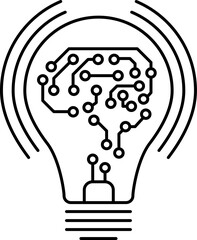 Creative idea icon. Brain in lightbulb. Innovation, education, idea, mind, thinking sign symbol logo. Vector illustration.
