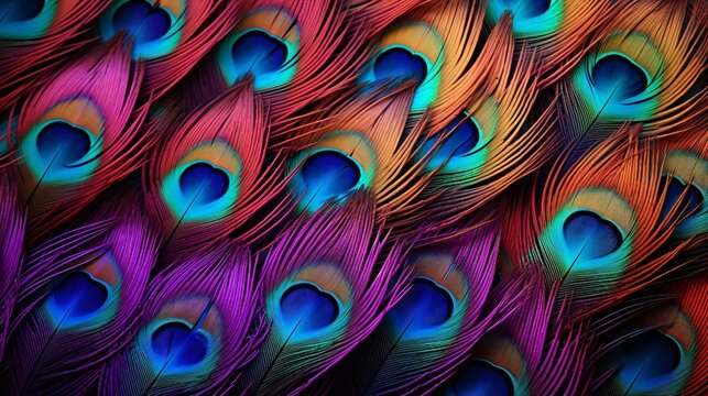 texture of a stack of colorful feather