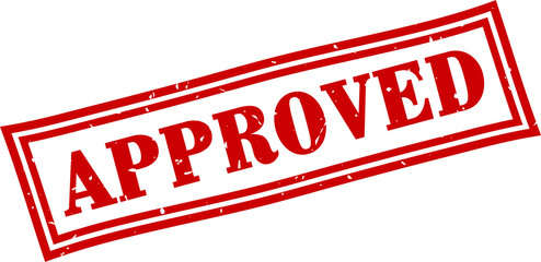 Approved square grunge rubber stamp