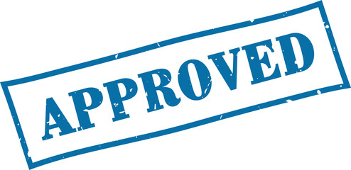 Approved square grunge rubber stamp