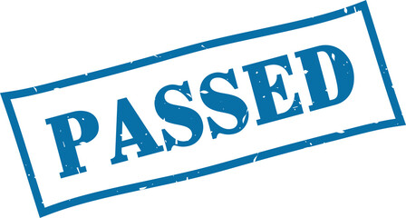 Passed square grunge rubber stamp