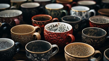 Obraz na płótnie Canvas a group of tea cups