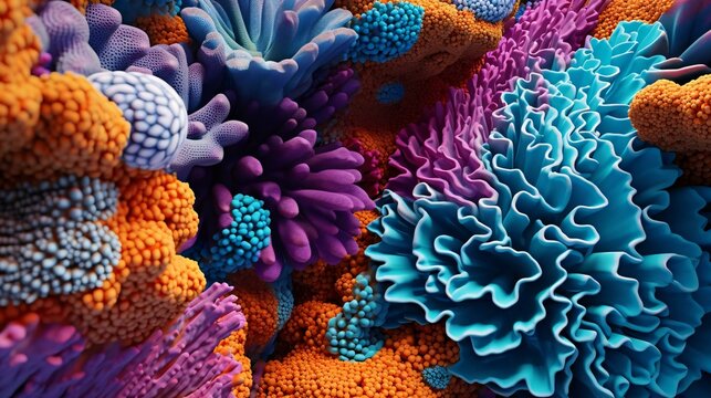 a close up of a colorful coral