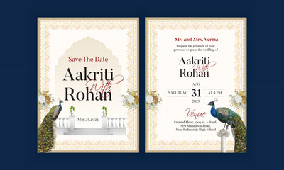 Traditional Royal Wedding Invitation card design