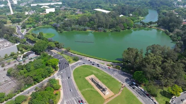 Imagem a&eacute;rea do Parque Ibirapuera. S&atilde;o Paulo, capital. 