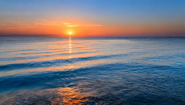 Tranquil Sunset A Golden Glow Over Blue Waters © MS Store