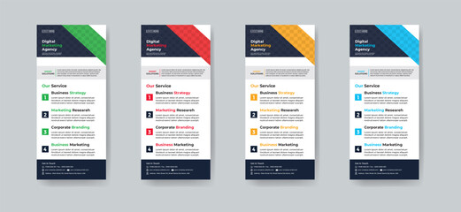 Modern creative corporate business dl flyer or rack card layout concept background flyer brochure cover template for grow up your business to the next level