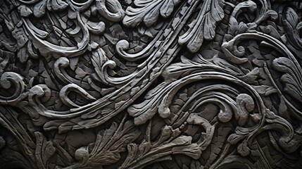 a close up of a intricate pattern on a stone wall