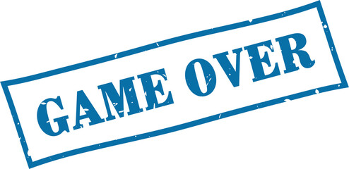 Game over square grunge rubber stamp