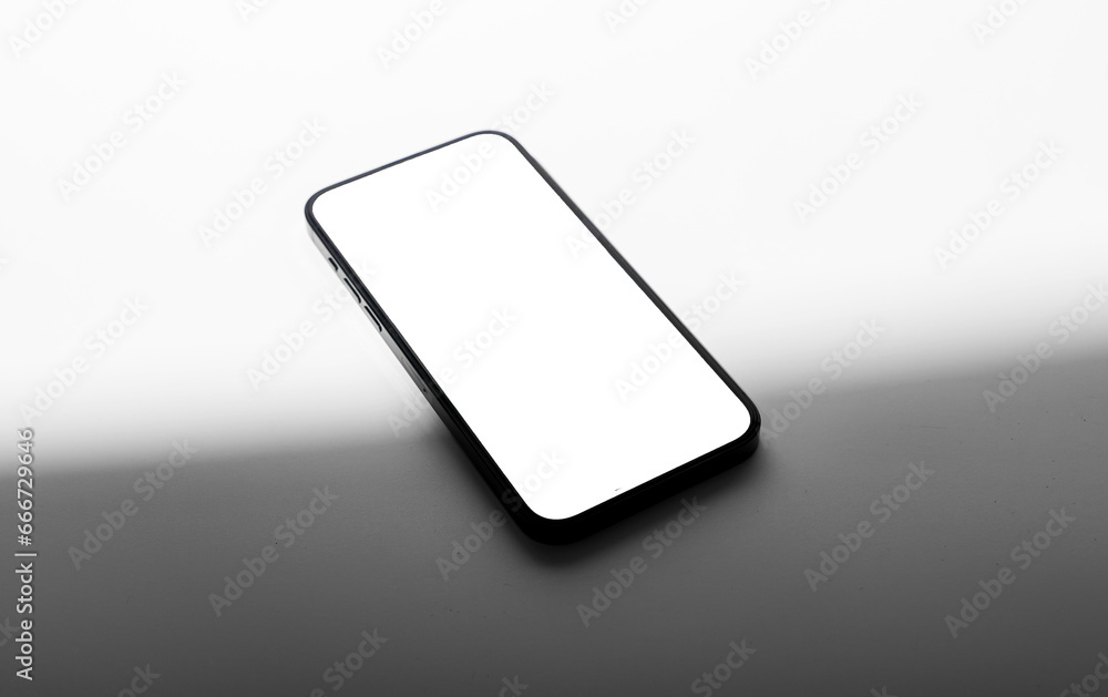 Poster mobile phone screen mockup, display mock up. smartphone, cellphone frame for app design
