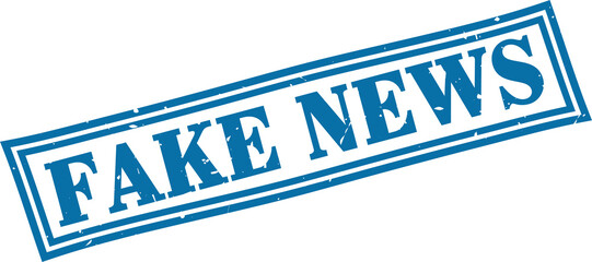 Fake news square grunge rubber stamp