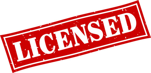 Licensed square grunge rubber stamp