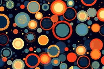 Pattern composed of circular shapes arranged in an abstract manner. Generative AI