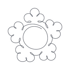 Snowflake drawing with one continuous line. Simple minimalistic illustration for Christmas or New Year. Isolated flat vector on white background.