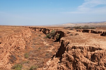 Landscape Of The San Andreas Fault In The Carrizo Plain National Monument; California, Usa