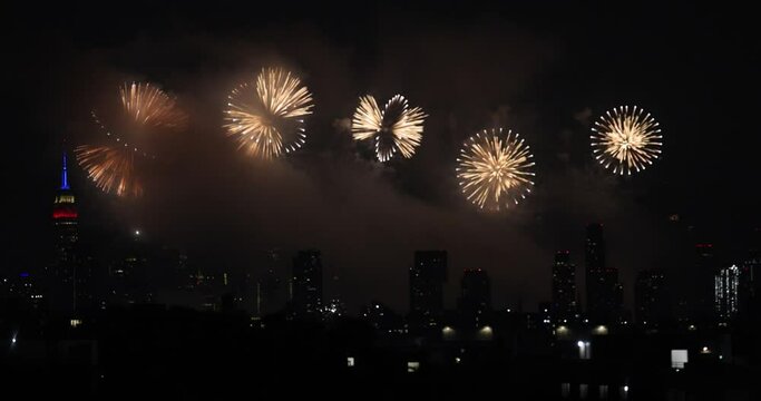 Fireworks in New York City on July 4th 2023