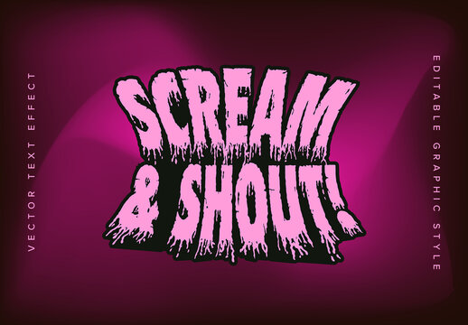 Warped Text Effect Mockup