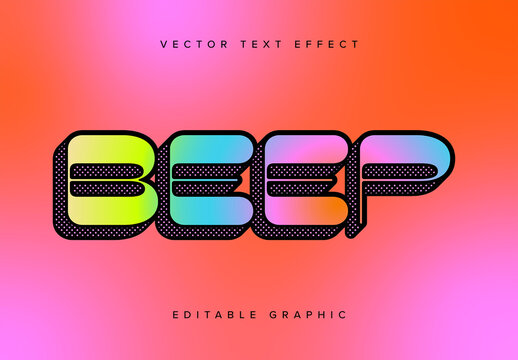 Bold & Colourful Text Effect Mockup