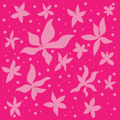 Fototapeta na wymiar Bright vector texture in the form of a floral pattern on a pink background
