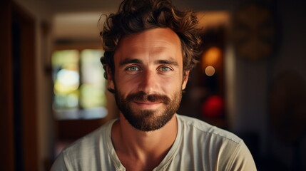 Obraz premium Confident Elegance: Smiling Middle-Aged Caucasian Man