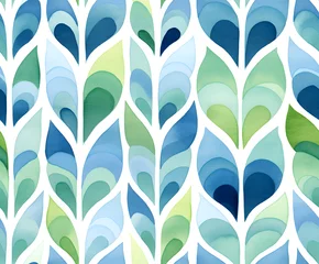 Foto auf Glas Ornamental watercolor handdrawn seamless pattern  © Oksana