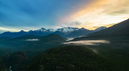 Aerial Canadian Mountain Landscape. Nature Background Panorama.