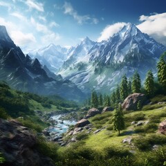 Fototapeta na wymiar Mountain landscape background
