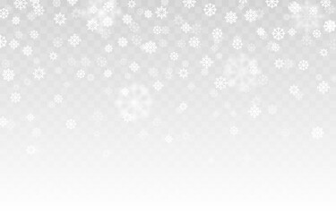 Naklejka na ściany i meble Vector snow background png. Snow png. Snowfall, blizzard, winter. Falling snowflakes. Christmas background.