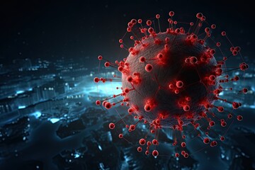 A virus spreading through a network, illustrating the rapid and destructive nature of cyberattacks