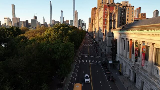 Central Park West at sunrise