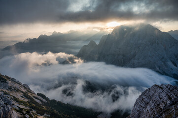 clouds over the mountains