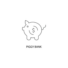 Piggy bank concept line icon. Simple element illustration. Piggy bank concept outline symbol design.