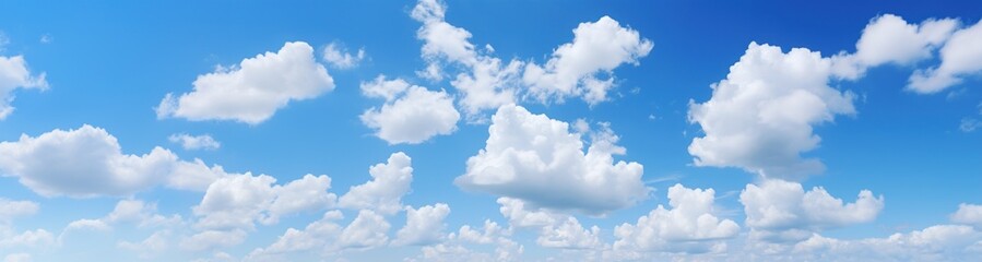 Naklejka na ściany i meble Blue sky panorama with some white clouds