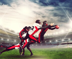 Professional sports men players at the game