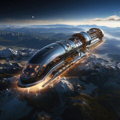 Fototapeta premium Future of travel, space tourism train