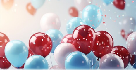 Holiday balloons on a solid color background