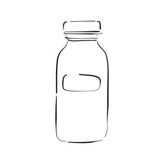 Vector Single Sketch Plastic Bottle. Container, vector sketch illustration